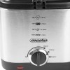 Friteuza cu ulei Mesko, 900W, Capacitate 1.5L, Termostat reglabil, Carcasa inox, Argintiu/Negru
