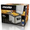 Friteuza cu ulei Mesko, 900W, Capacitate 1.5L, Termostat reglabil, Carcasa inox, Argintiu/Negru