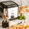 Friteuza cu ulei Mesko, 900W, Capacitate 1.5L, Termostat reglabil, Carcasa inox, Argintiu/Negru