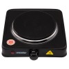 Plita electrica portabila Mesko, 1000W, 1 Arzator, Diametru 15.5 cm, Termostat reglabil 5 trepte, Indicator luminos, Carcasa emailata, Neagra