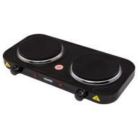 Plita electrica dubla Mesko, 2000W, Control temperatura, Protectie supraincalzire, Negru