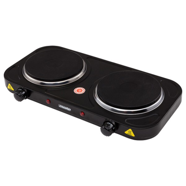 Plita electrica dubla Mesko, 2000W, Control temperatura, Protectie supraincalzire, Negru Plita electrica dubla Mesko, 2000W, Control temperatura, Protectie supraincalzire, Negru