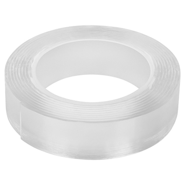 Banda dublu adeziva montaj 19mm/1.5m rebel - transparentă și reutilizabilă