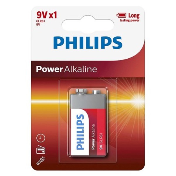 BATERIE POWER ALKALINE 9V BLISTER 1 BUC PHILIPS