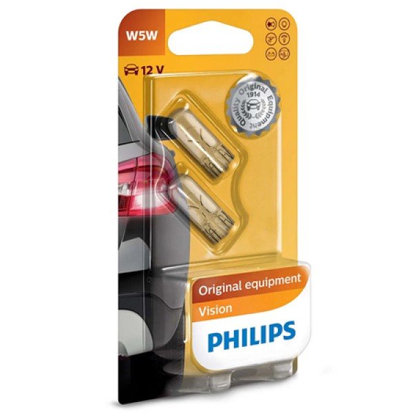 SET 2X BEC AUTO 12V 5W VISION PHILIPS
