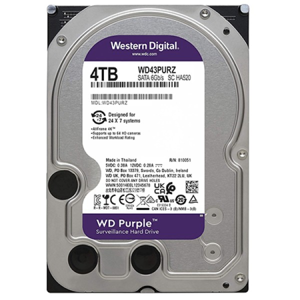 HDD 4TB SATA3 256MB PURPLE WESTERN DIGITAL HDD 4TB SATA3 256MB PURPLE WESTERN DIGITAL