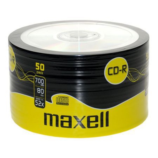 CD-R MAXELL 700MB 52X SPINDLE 50 CD-R MAXELL 700MB 52X SPINDLE 50