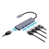 HUB 5 IN 1 USB-C PD 100W ALUMINIU PLATINET HUB 5 IN 1 USB-C PD 100W ALUMINIU PLATINET