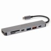 HUB 7 IN 1 USB-C PD 100W ALUMINIU PLATINET HUB 7 IN 1 USB-C PD 100W ALUMINIU PLATINET