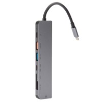 HUB 7 IN 1 USB-C PD 100W ALUMINIU PLATINET