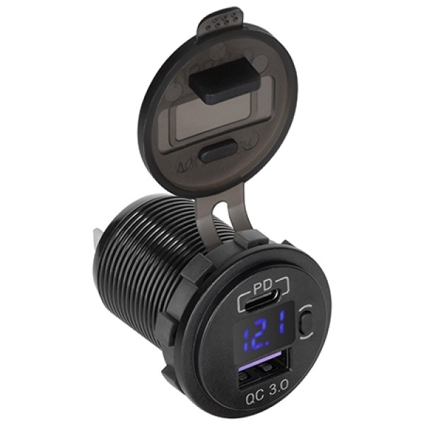 MUFA MONTAJ INCARCARE USB PD SI QC 3.0 48W MUFA MONTAJ INCARCARE USB PD SI QC 3.0 48W