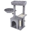 Ansamblu de joacă pentru pisici rebel animals 40x30x80 cm cu stâlp de zgâriat și căsuță