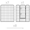 Tarc modular pentru câini 8 panouri 80x100 cm rebel ani pentru interior și exterior