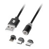 CABLU USB MAGNETIC 3 IN 1 100CM NEGRU REBEL CABLU USB MAGNETIC 3 IN 1 100CM NEGRU REBEL