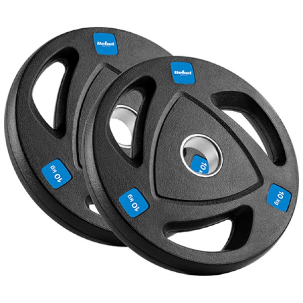 Discuri greutate fonță cu cauciuc rebel active - set 2 x 10 kg