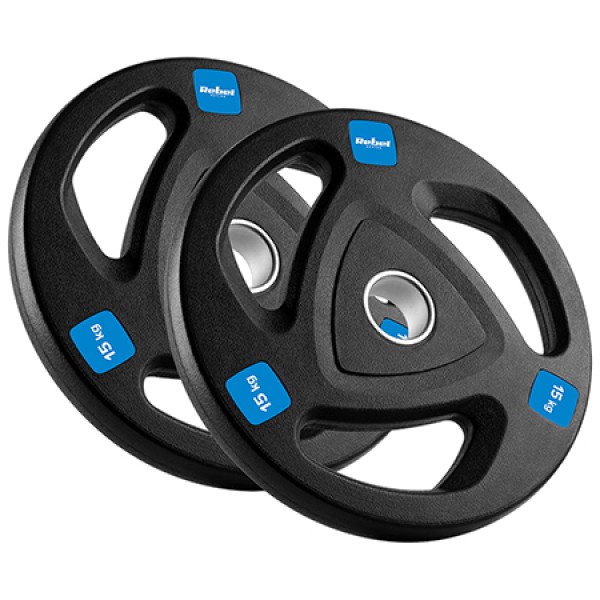 Discuri greutate fonta cauciucată set 2 x 15 kg rebel acti