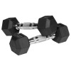 Ganteră dumbbell hex fontă cauciucată 2x2kg rebel activ pentru bodybuilding