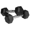 Ganteră hexagonală din fontă cauciucată gantere dumbbell 2x3kg pentru bodybuilding