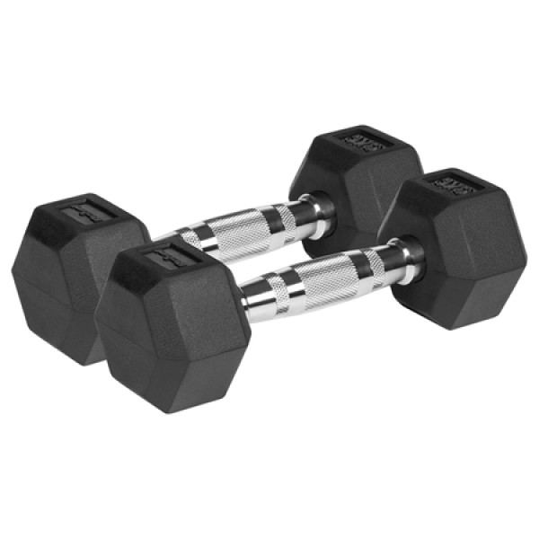 Ganteră hexagonală din fontă cauciucată gantere dumbbell 2x3kg pentru bodybuilding