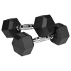 Gantere dumbbell hex 2x4kg ganter cu acoperire din cauciuc pentru bodybuilding