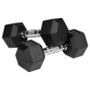 Gantera hex fontă cauciucată gantere 2x7kg pentru bodybuilding - rebel active
