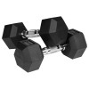 Gantăre dumbbell hex fontă cauciucată 2x8kg rebel active pentru bodybuilding
