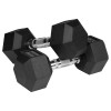 Gantere dumbbell hex fontă cauciucată 2x9kg rebel active pentru bodybuilding