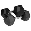 Gantere dumbbell hex fonță cauciucată 2x10kg rebel active