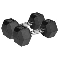 Gantere dumbbell hex fonță cauciucată 2x10kg rebel active