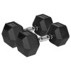 Ganteră dumbbell hex fontă cauciucată 2x12.5kg rebel ac pentru bodybuilding