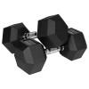 Ganteră dumbbell hex fontă cauciucată 2x12.5kg rebel ac pentru bodybuilding
