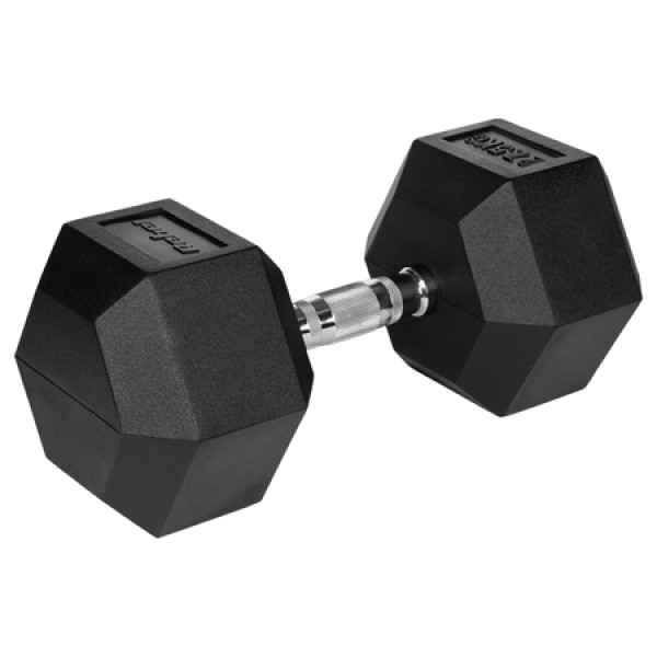 Gantera dumbbell hex fontă cauciucată 27.5kg rebel active - greutate optimă pentru fitness