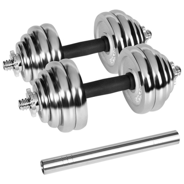 Gantere regenable cu valiza total 30kg rebel active - set complet pentru bodybuilding