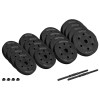 Set 2 gantare reglabile 2x15kg rebel active cu greutăți diverse