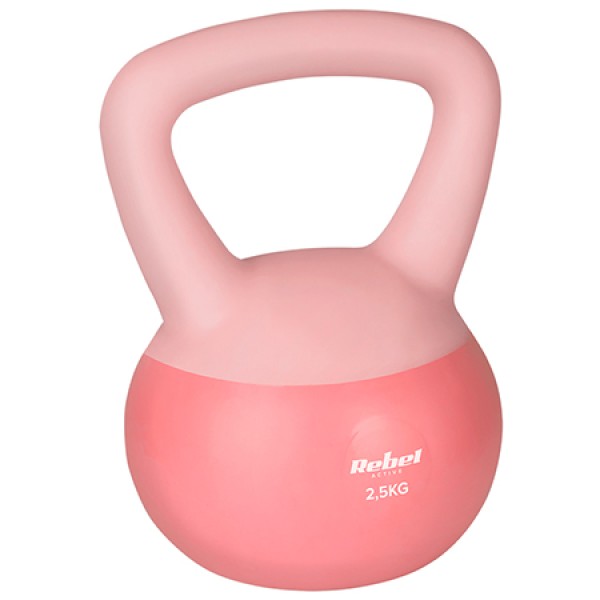 Kettlebell vinil 2.5 kg rebel active - greutate ideală pentru bodybuilding