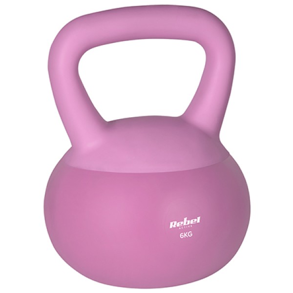 Kettlebell 6 kg rebel active din pvc și cauciuc pentru bodybuilding Kettlebell 6 kg rebel active din pvc și cauciuc pentru bodybuilding