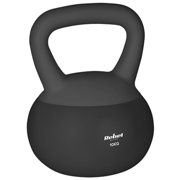Kettlebell 10 kg rebel active din pvc și cauciuc pentru bodybuilding Kettlebell 10 kg rebel active din pvc și cauciuc pentru bodybuilding