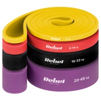 Set 4 benzi elastice latex power band 4-32kg rebel activ | antrenamente acasă