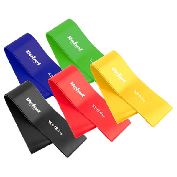 Set 5 benzi elastice mini band 2-18kg rebel active pentru fitness
