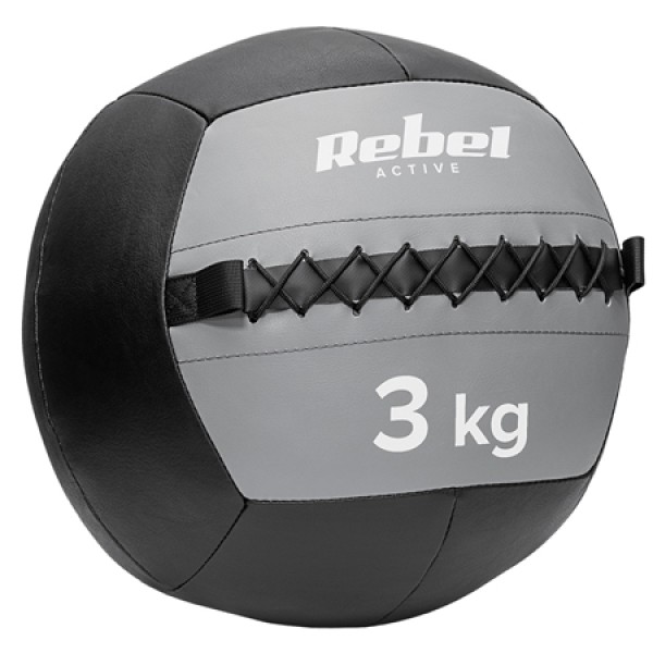 Minge medicinală pentru exerciții 3 kg rebel active, din piele sintetică