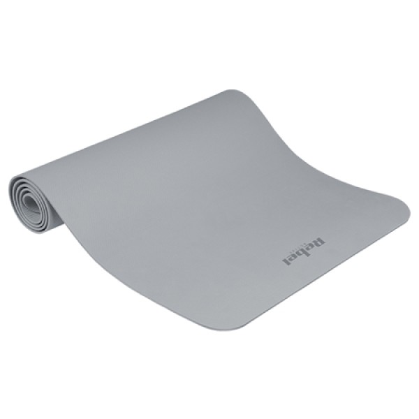 Saltea fitness 183x61cm rebel active, 4mm grosime, gri, cu curea de transport