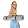 Saltea fitness 200x90 cm rebel active, grosime 1 cm, gri, cu curea de transport
