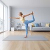Saltea fitness 200x90 cm rebel active, grosime 1 cm, gri, cu curea de transport