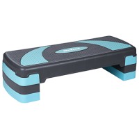 Stepper aerobic 3 nivele gri albastru rebel active - anti-alunecare, reglabil