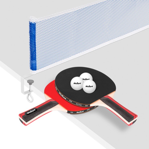 Set tenis de masă rebel active - 2 palete, 3 mingi, fileu albastru Set tenis de masă rebel active - 2 palete, 3 mingi, fileu albastru