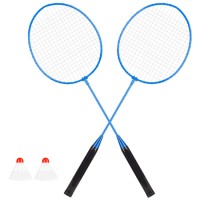 Set badminton rebel active - 2 rachete metalice, 2 fluturasi albi