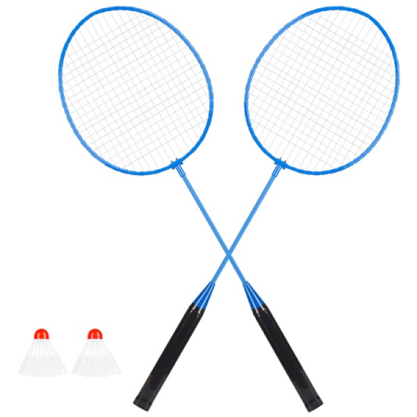 Set badminton rebel active - 2 rachete metalice, 2 fluturasi albi