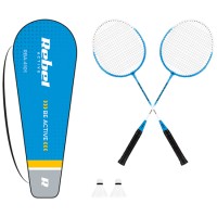 Set badminton rebel active - 2 rachete, 2 fluturasi, husa cu curea reglabila