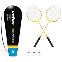 Set badminton rebel active cu 2 rachete, 3 fluturasi si husa reglabila