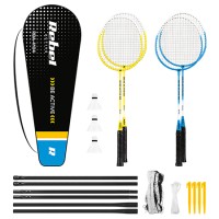 Set badminton rebel active cu 4 rachete, 3 fluturași și plasă fileu